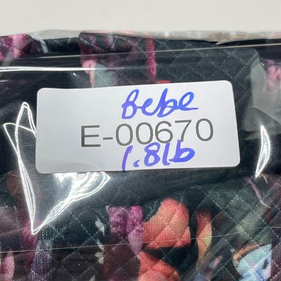 Bebe Dress Medium Black Multicolor Floral Grid Fit & Flare Sleeveless Party - Picture 14 of 15